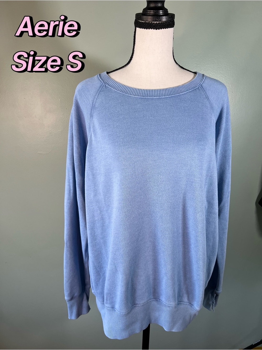 aerie Light-Medium Blue Crewneck Sweater Size S
